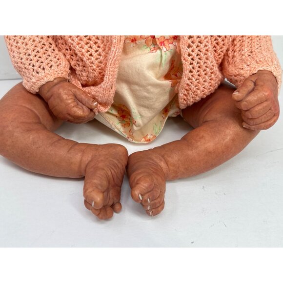 Reborn Crying Baby Doll By Elisa Marx 6 lbs 19 inches Soft Body Peach Outfit - Picture 3 of 11